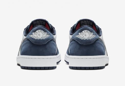 Nike SB x Air Jordan 1 Low Midnight Navy White Ember Glow Metallic Silver