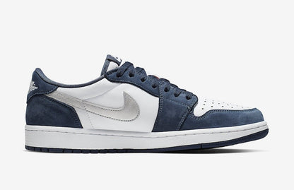 Nike SB x Air Jordan 1 Low Midnight Navy White Ember Glow Metallic Silver